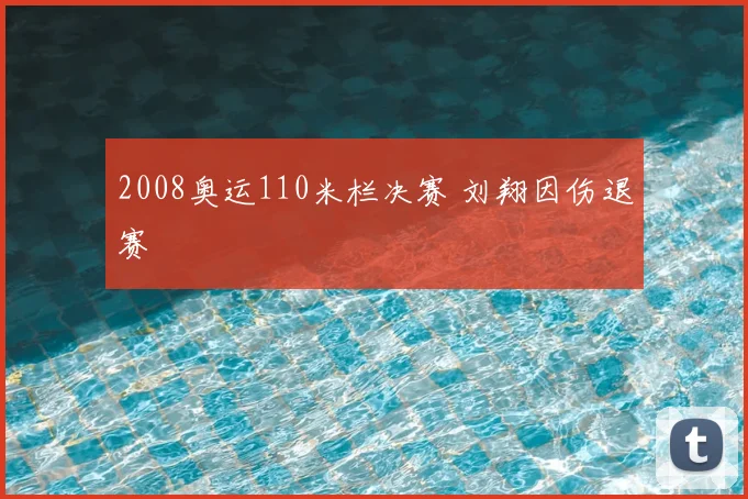 2008奥运110米栏决赛 刘翔因伤退赛
